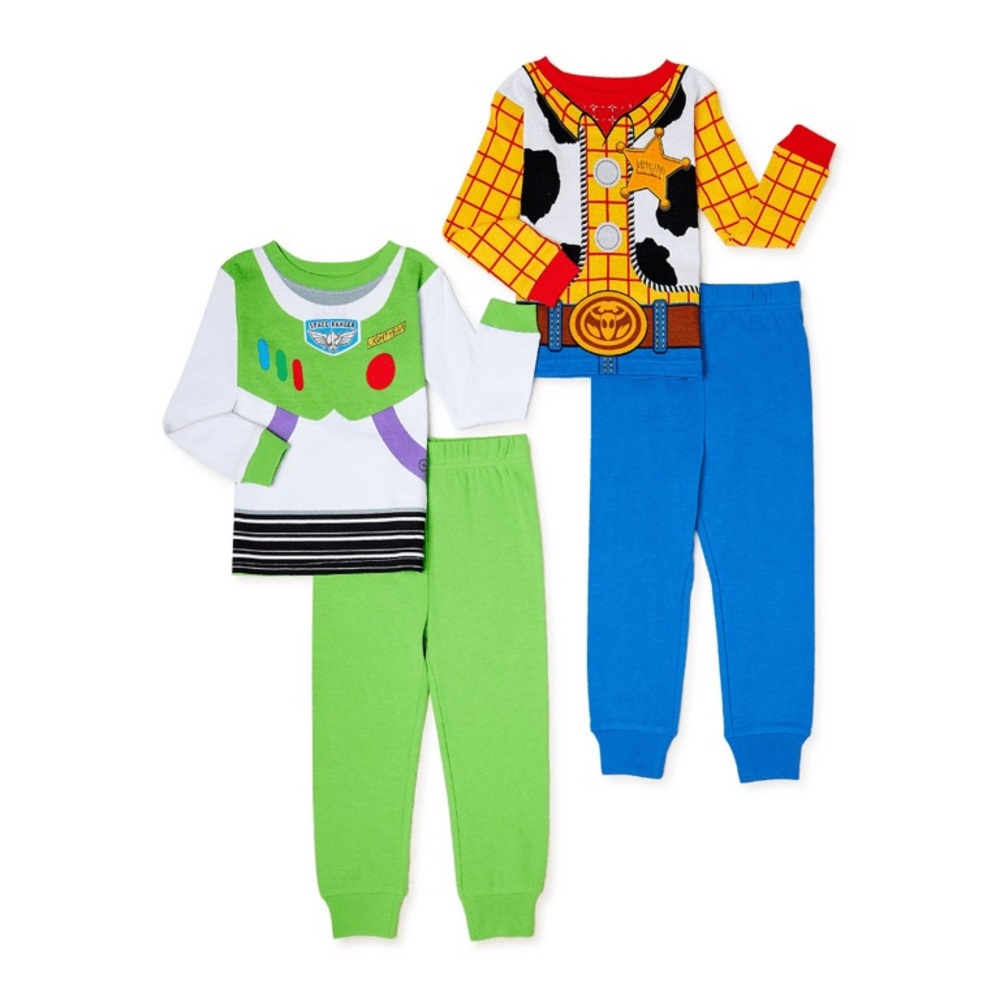 Disney Toy Story 4pc Pajama Set – Buzz Lightyear And Woody Cotton Sleepwear NWT